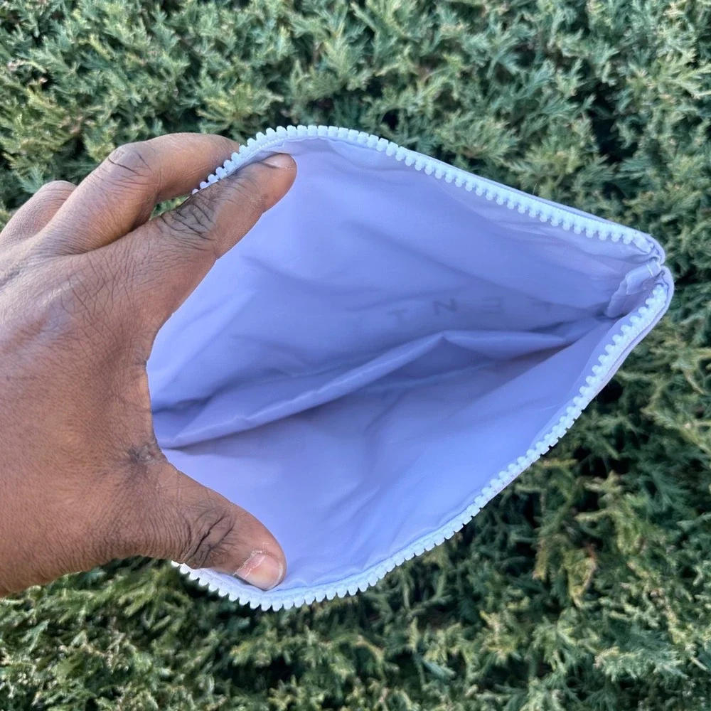 Fenty Skin Lavender Grey Makeup Bag Zippered Pouch Travel Cosmetic Case Logo